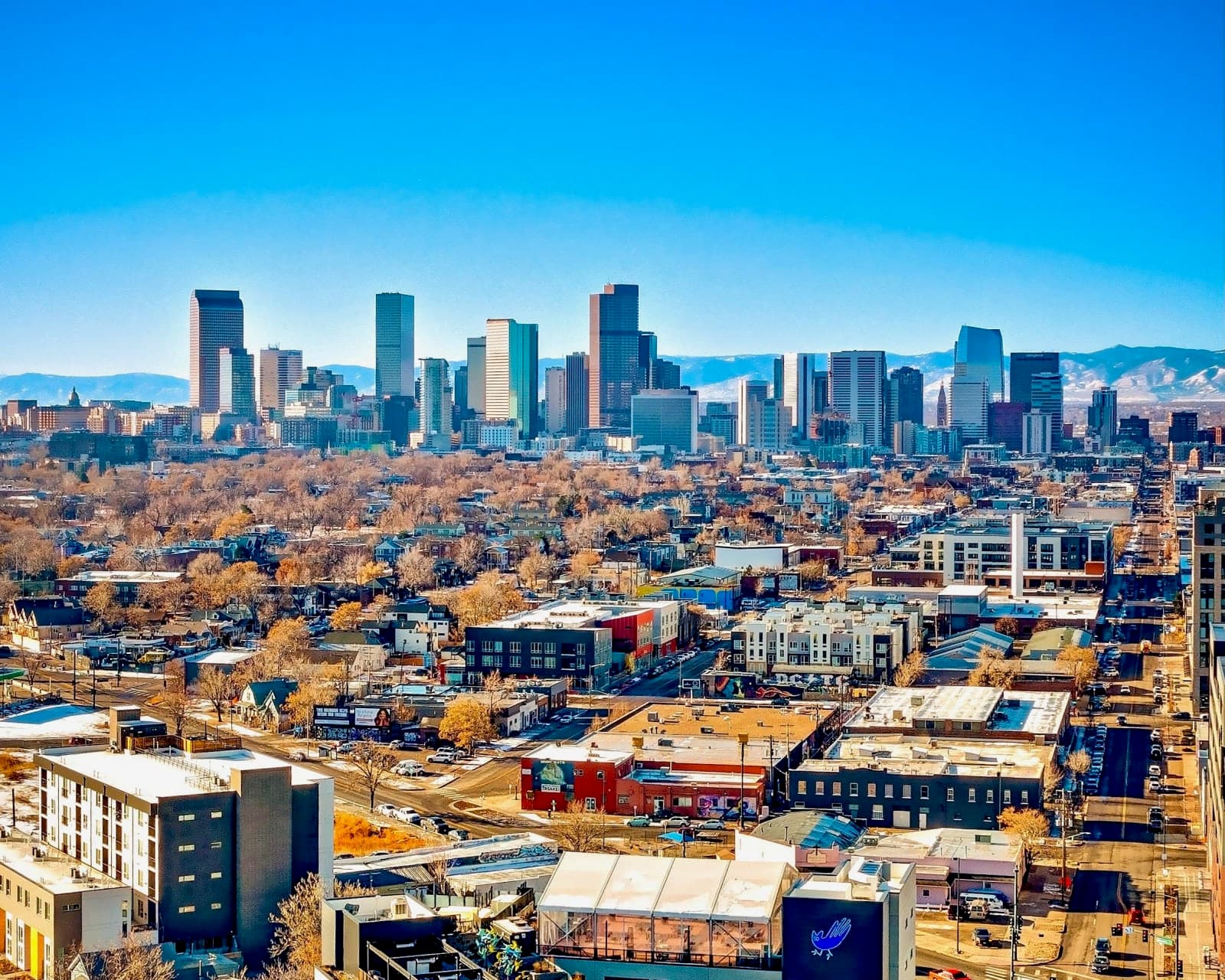 cityscape with tall skyscrapers on the horizon during day